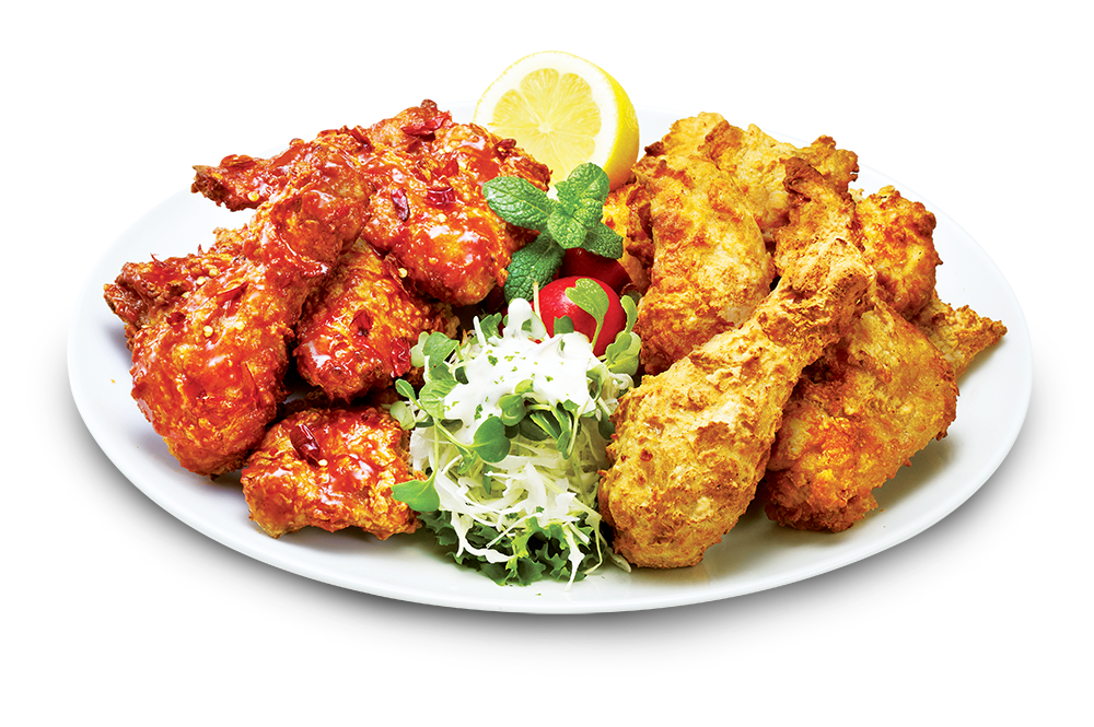 Half-and-half seasoned chicken